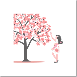 cherry blossom tree Posters and Art